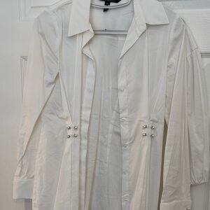 White House Black Market Pearl-Accent White Jacket 2 tops